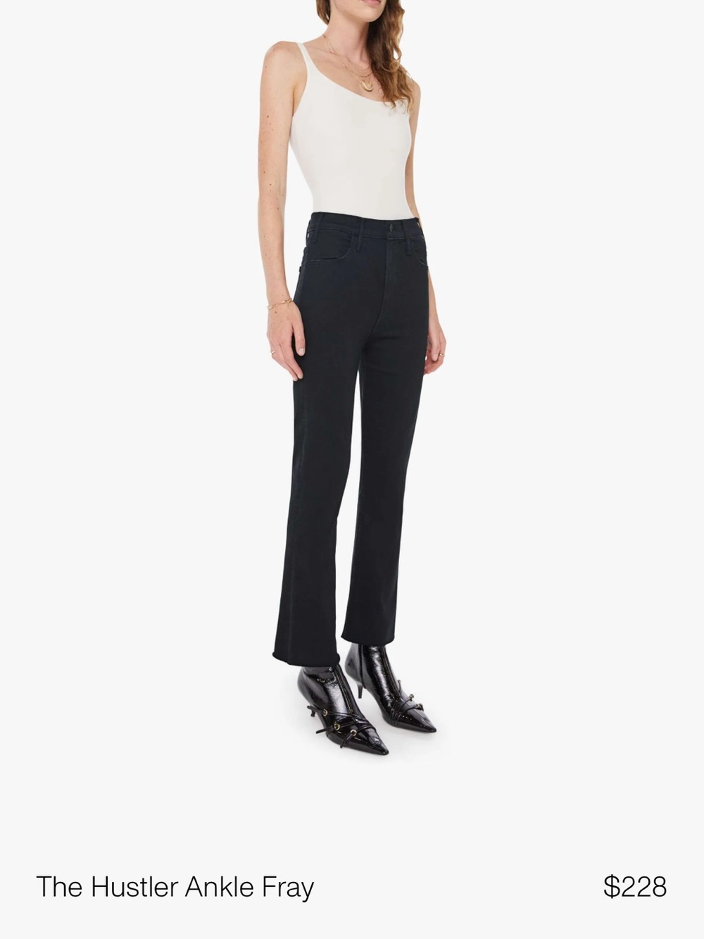 MOTHER The Hustler Ankle Fray | Size 28 | Black | Distressed Hem